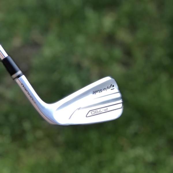 Closeup of iron golf club