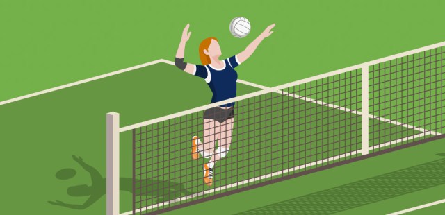 Volleyball illustration photo spike