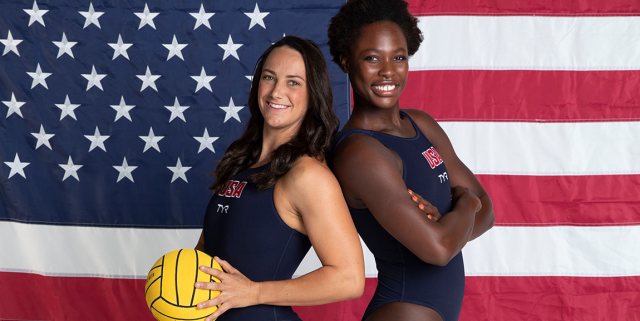 WeHo photo of Ashleigh Johnson and Maggie Steffens fit to web size