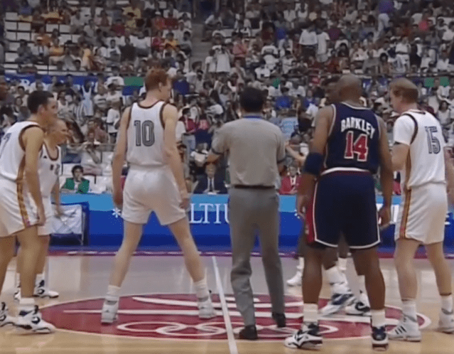 Barkely At Tip Off 1998 Dream Team