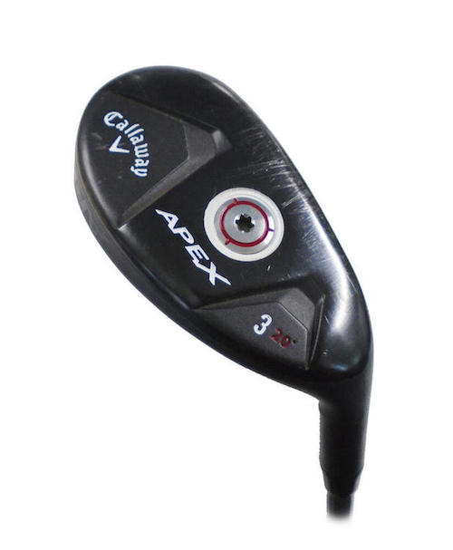 Closeup of hybrid golf club