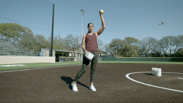 Milk athlete Cat demonstrates how to throw a pitch thumbnail