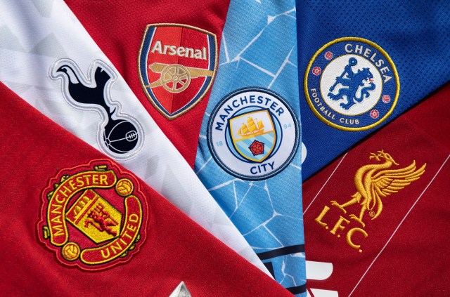 club badges on the home shirts