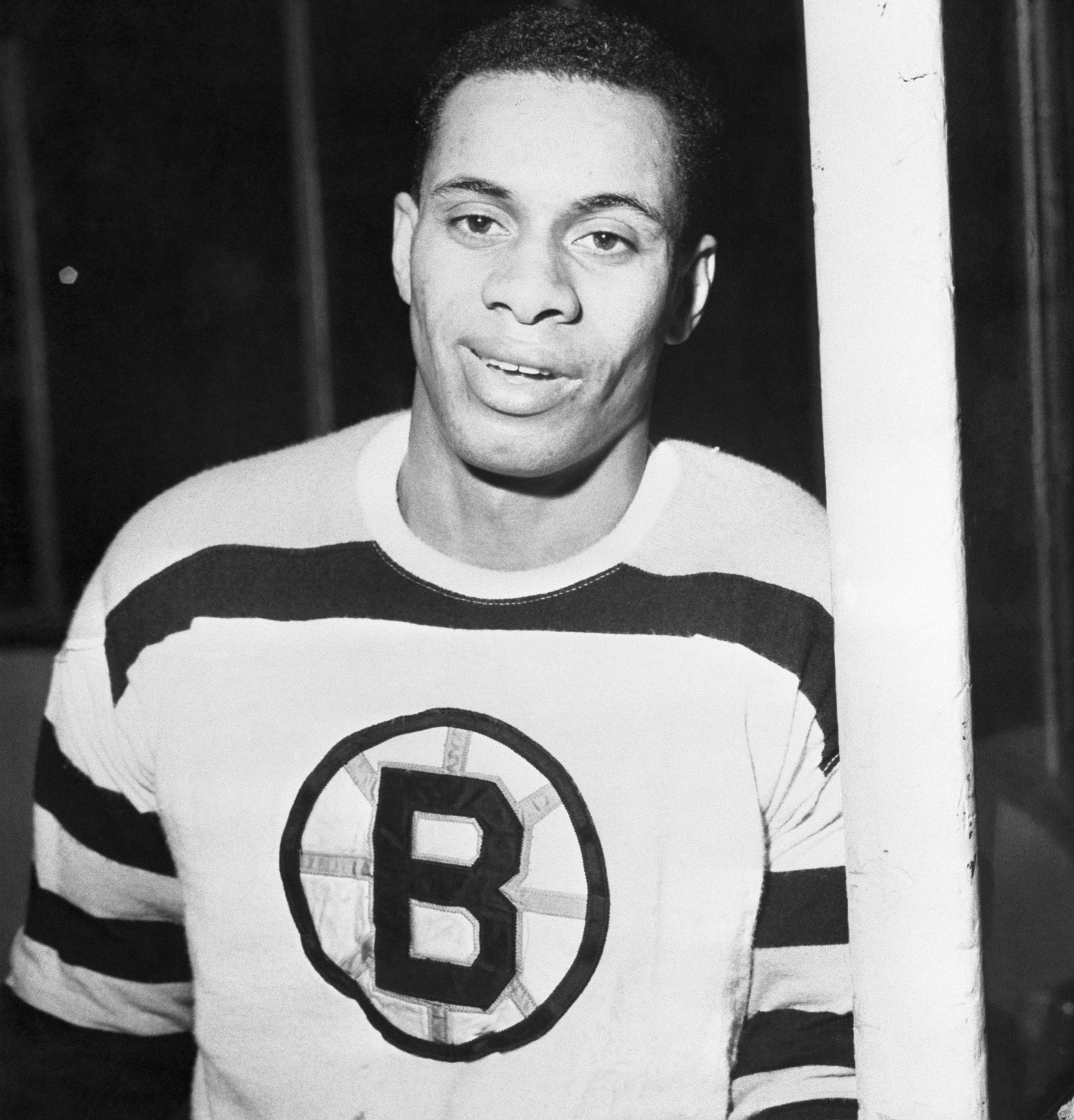Willie O'Ree in his Boston Bruins uniform