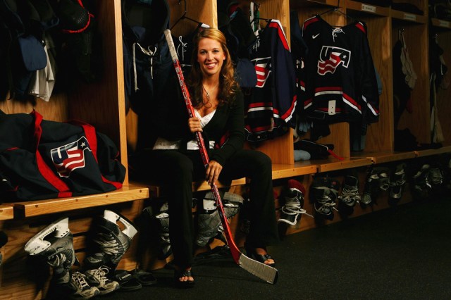 Hockey Girl in Locker Room