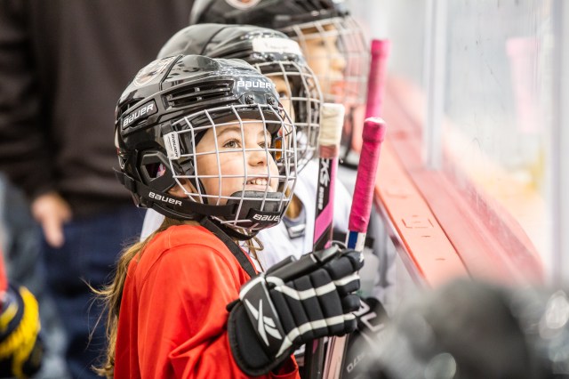 Girl smiling looking up