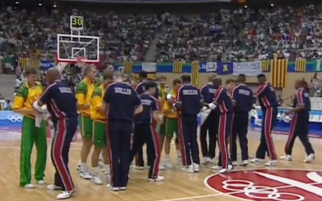 1998 Dream Team Pre Game Exchange With Lithuania