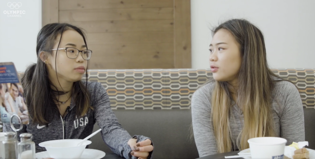 Morgan Hurd & Sunisa Lee Eating