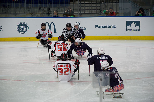 ParalympicsUnitedStatesVsJapanIceSledgeHockey