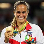 Monica Puig of Puerto Rico is in action