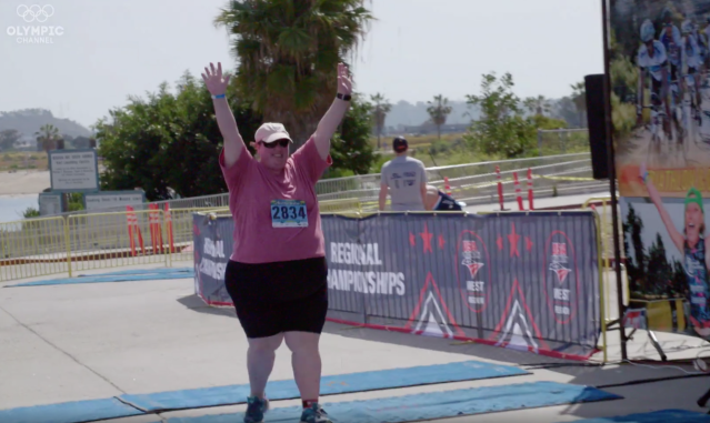 Ragen Chastian Finishing Triathlon