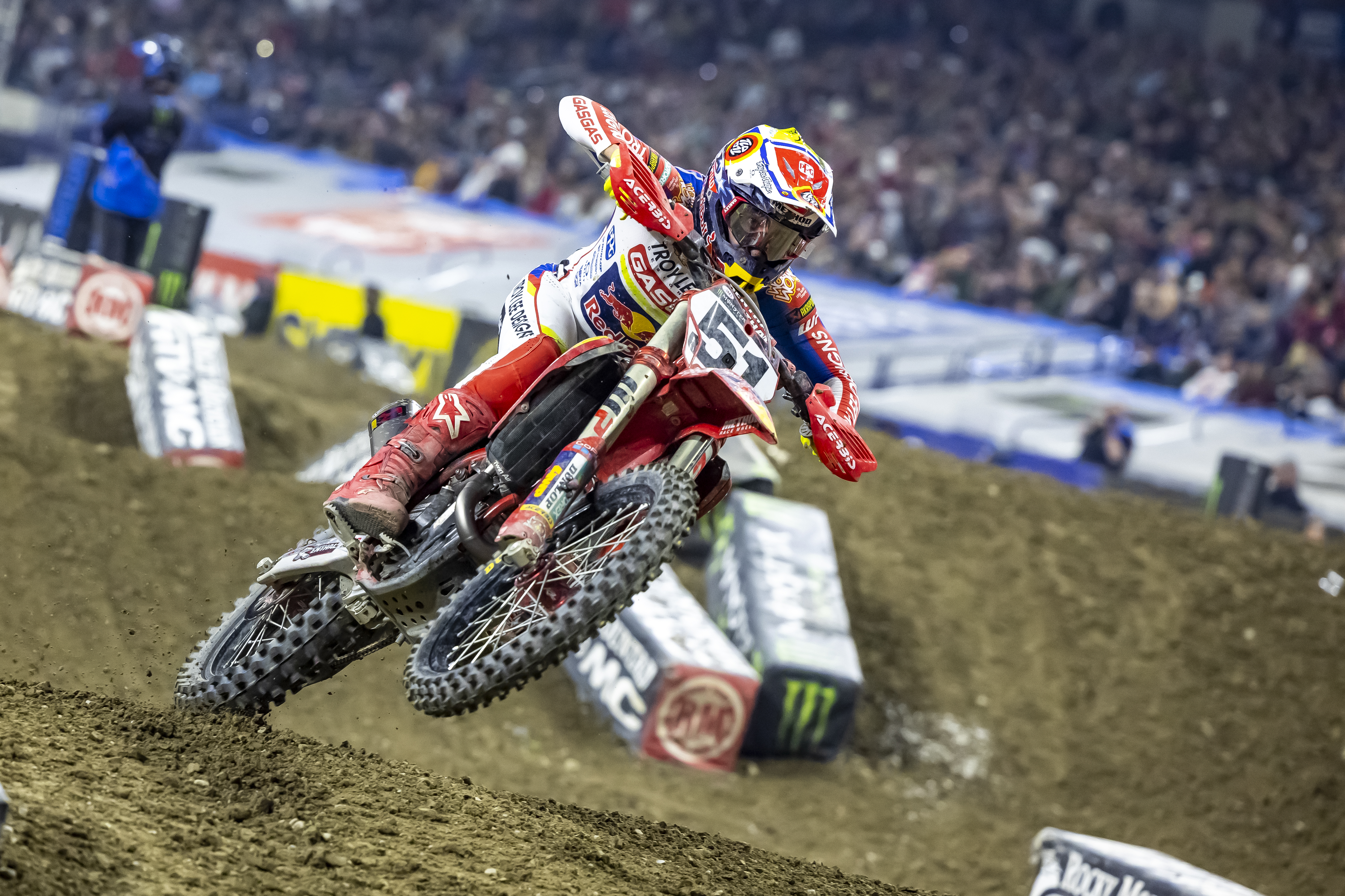 Justin Barcia races at Round 11 of the 2022 AMA Supercross Series