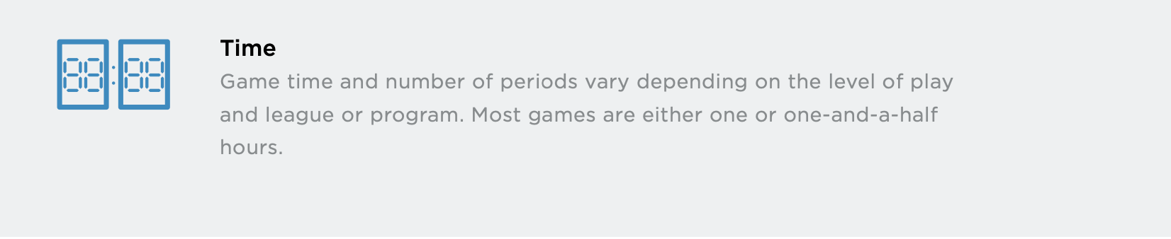 Time section from new to hockey guide