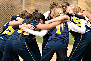 Softball Team Huddle