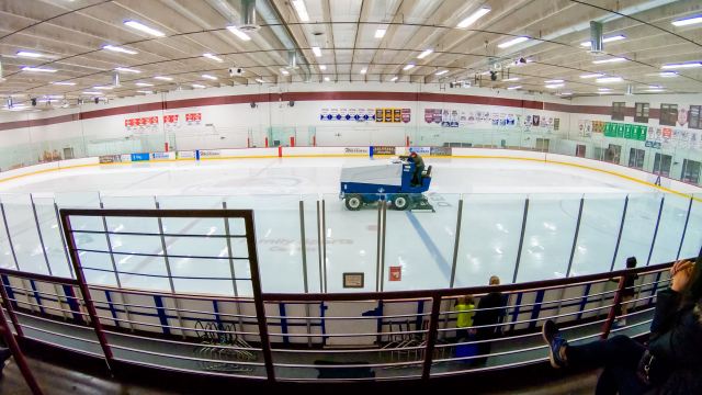 Zamboni on ice rink