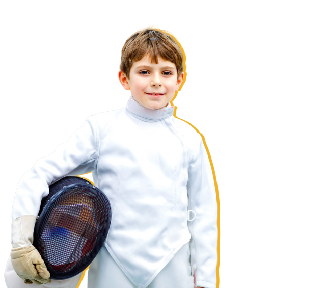 Young fencing boy