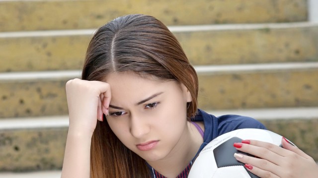 Depressed or sad athlete