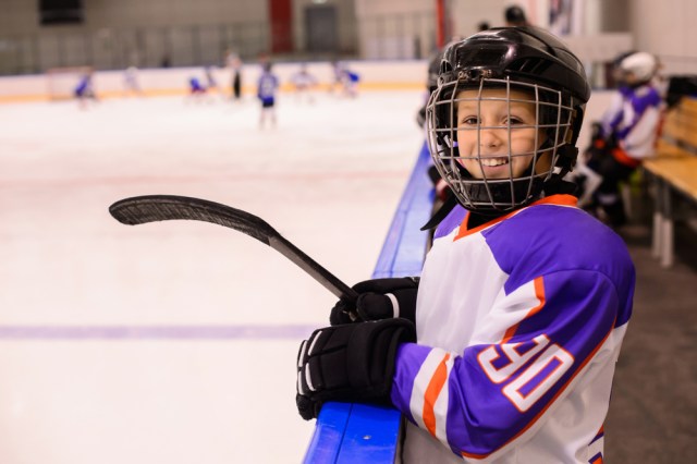 Kids ice hockey.