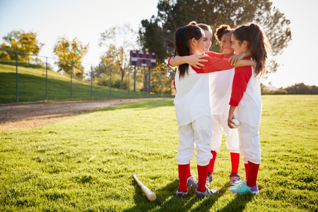 girls in a huddle