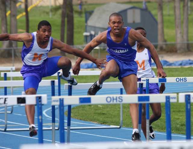 High School Track Meet Hurdles