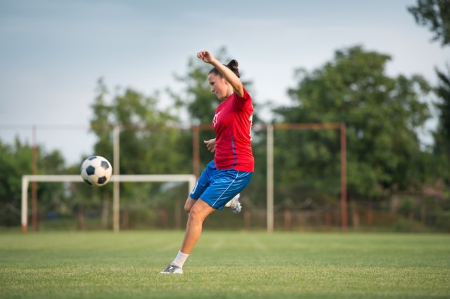 female soccer player on the field