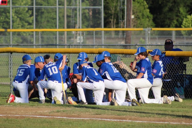 Baseball huddle