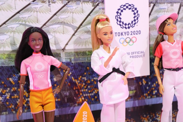 New York City, New York USA - February 24, 2020: Toy Fair New York Mattel Barbie dolls on display