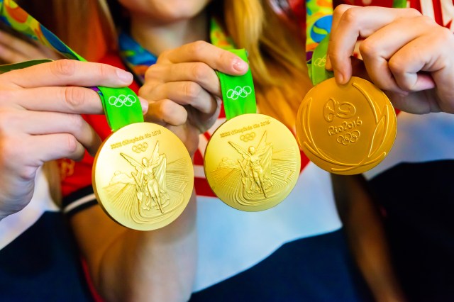 Gold medals of Olympic Games in Rio demonstration