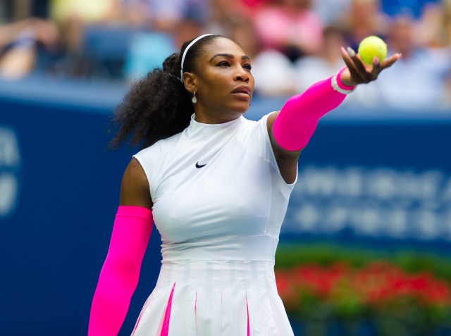 Serena Williams in action at the 2016 US Open Grand Slam tennis tournament