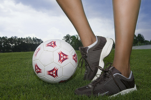Soccer ball and shoes