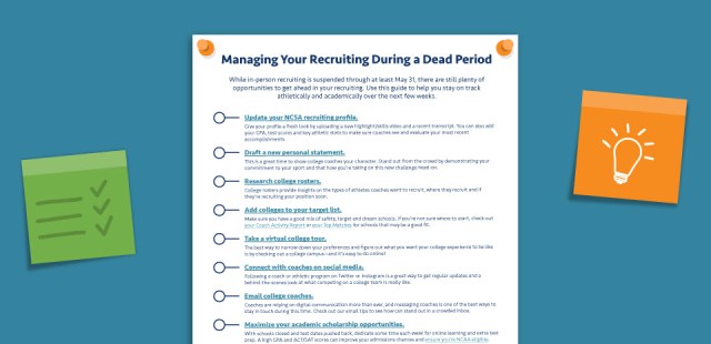 Checklist: How to get recruited without in-person recruiting-NCSA